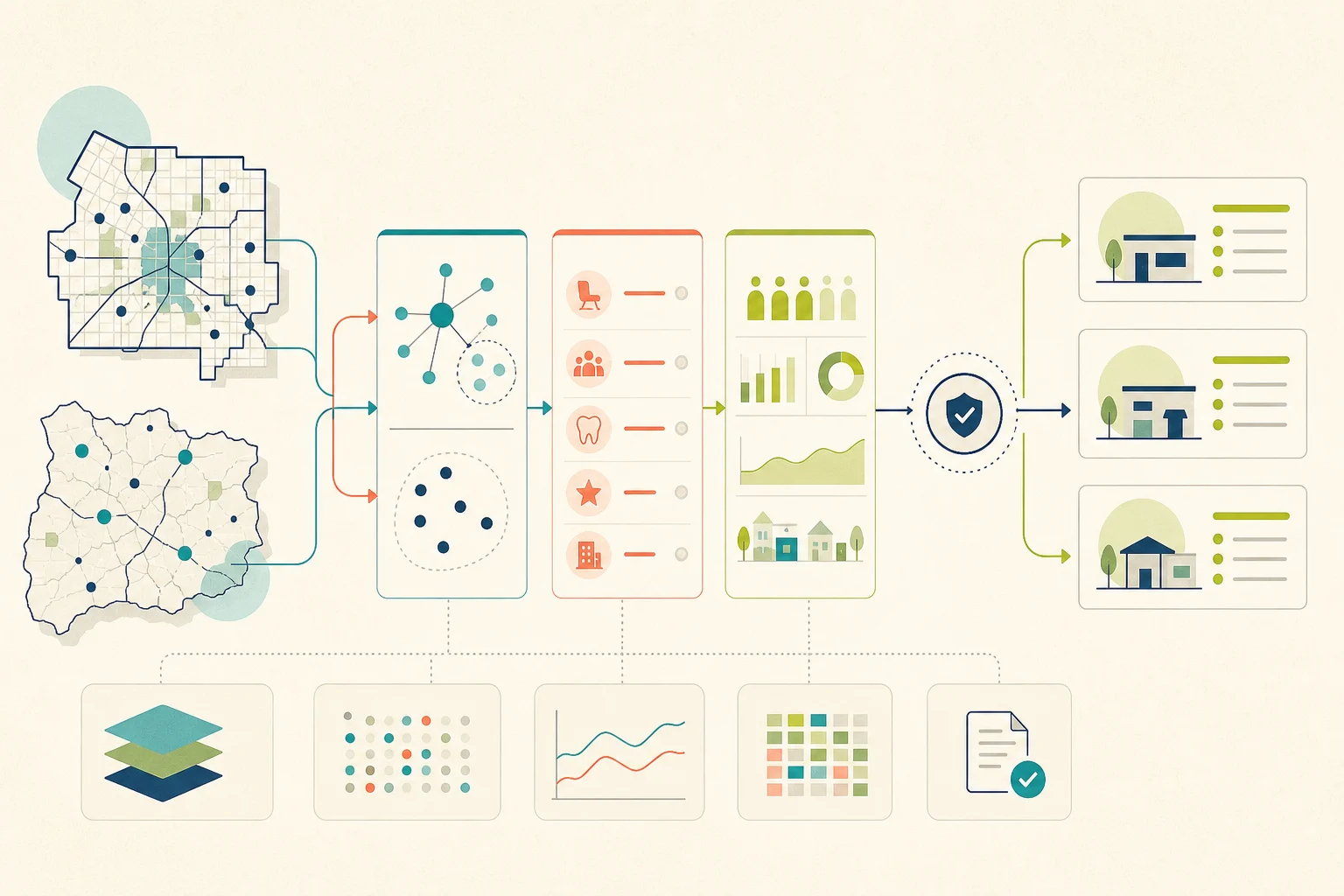 DSO expansion screening layers markets, network structure and practice fit before a validation checkpoint and shortlist